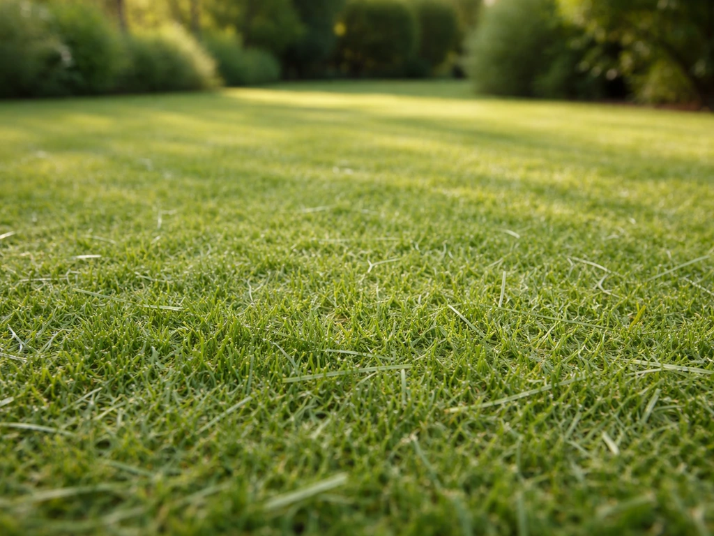 Gemaaid gazon met zichtbaar kort gras van ca. 2–3 cm als voorbereiding op verticuteren.